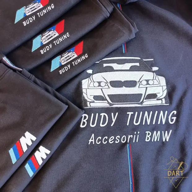 Tricouri negre brodate Budy Tuning Accesorii BMW